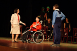 From left: Turid Stanghelle (mezzo-soprano) as Mark Wang's mother Shen Liping, Thomas Stanghelle (tenor) as Mark Wang and Kjetil St�a (baritone) as Ketil Moe