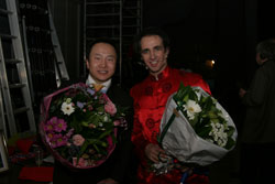 From the left: The real Mark Wang and Thomas Stanghelle (tenor) playing Mark Wang